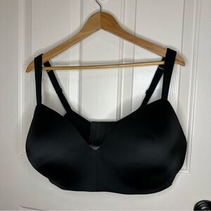Cacique Black Lightly Lined Bra Sz 44 DDD / 44 F Minimalist Plus Size Basic